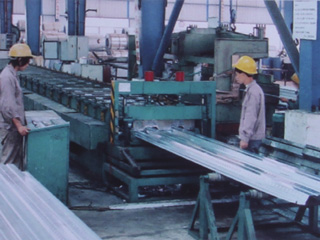 Floor support plate production line